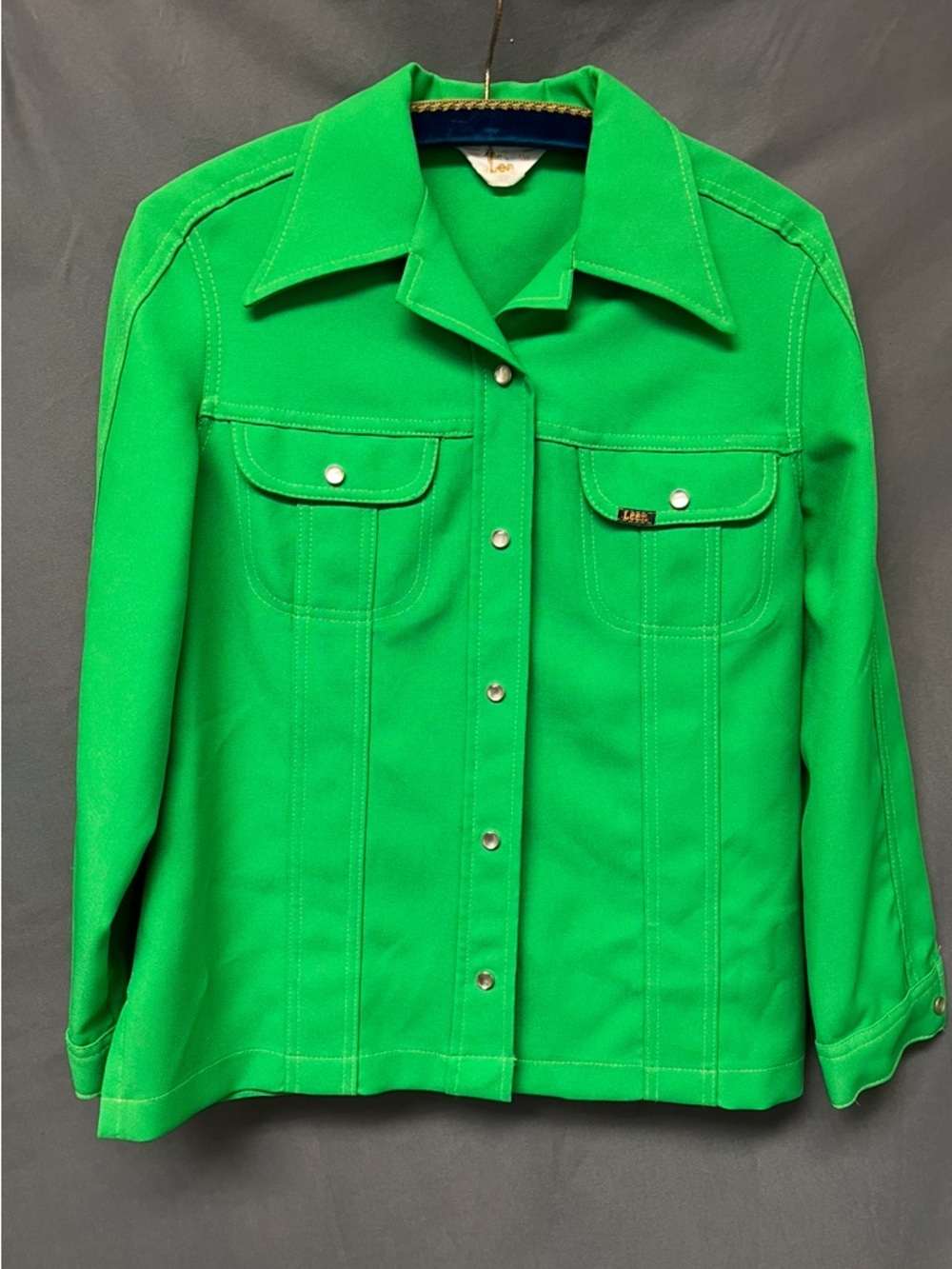 Vintage Lee Women's Long Sleeve Green Snap-Front Jacket